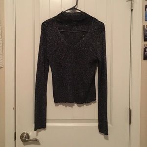 Here I have a long sleeve black/glittery blouse